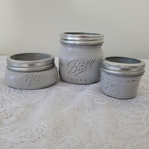 Distressed Mason Jar Desk Set